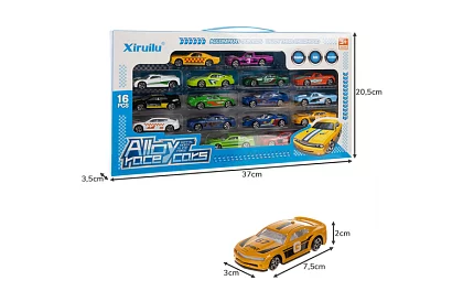 Fém autókészlet 1:64 – 16 darab