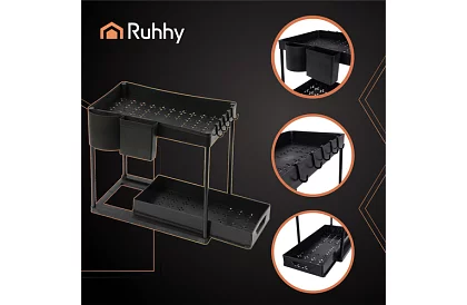 Mosogató alatti szervező – fekete