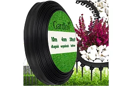 Láthatatlan szegély 4 cm x 10 m - Kerti szegély fekete + 20 cövek