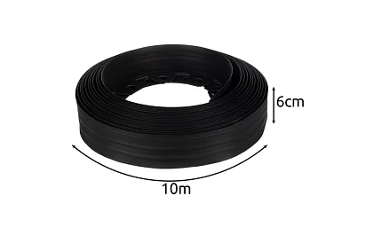 Láthatatlan szegély 6 cm x 10 m - Kerti szegély fekete + 20 cövek