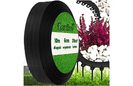 Láthatatlan szegély 6 cm x 10 m - Kerti szegély fekete + 20 cövek