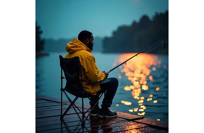 Kemping készlet, fekete - horgász asztal + két szék