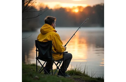 Kemping készlet, fekete - horgász asztal + két szék