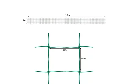 Hálózati támogatás növények számára 2x20 m