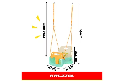Gyermek színes hinta 3 az 1-ben - 30 kg-ig