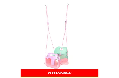 Gyermek színes hinta 3 az 1-ben - 30 kg-ig - rózsaszín-zöld