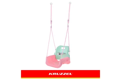 Gyermek színes hinta 3 az 1-ben - 30 kg-ig - rózsaszín-zöld