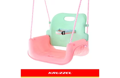 Gyermek színes hinta 3 az 1-ben - 30 kg-ig - rózsaszín-zöld