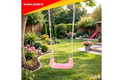 Gyermek színes hinta 3 az 1-ben - 30 kg-ig - rózsaszín-zöld