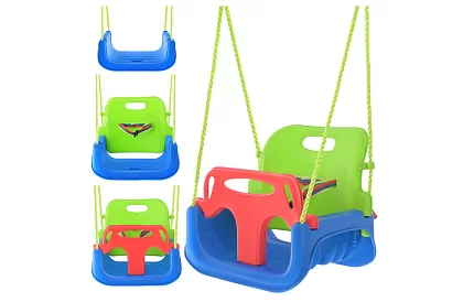 Gyermek színes hinta 3 az 1-ben - 30 kg-ig - zöldkék