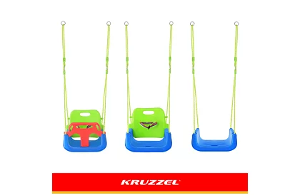 Gyermek színes hinta 3 az 1-ben - 30 kg-ig - zöldkék