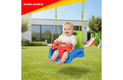 Gyermek színes hinta 3 az 1-ben - 30 kg-ig - zöldkék