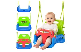 Gyermek színes hinta 3 az 1-ben - 30 kg-ig - zöldkék