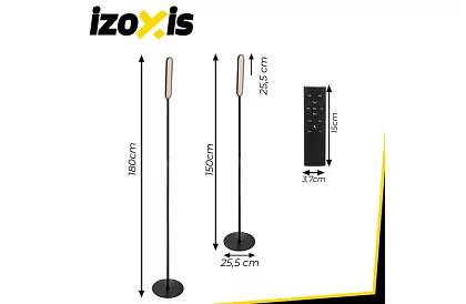 LED álló dimmelhető lámpa 180 cm – fekete távirányítóval