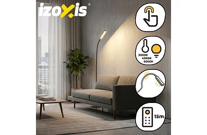 LED álló dimmelhető lámpa 180 cm – fekete távirányítóval