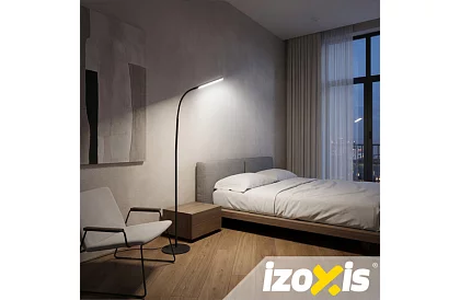 LED álló dimmelhető lámpa 180 cm – fekete távirányítóval