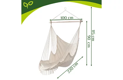 Kerti függőfotel BOHO 2 az 1-ben – bézs