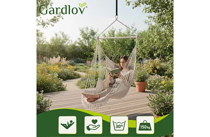 Kerti függőfotel BOHO 2 az 1-ben – bézs