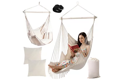 Kerti függőfotel BOHO 2 az 1-ben – bézs