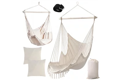 Kerti függőfotel BOHO 2 az 1-ben – bézs