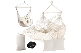 Kerti függőfotel BOHO 2 az 1-ben – bézs