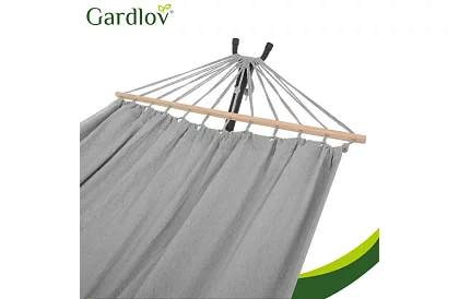 Kerti függőágy 200 × 150 cm + vas állvány 250 kg-ig