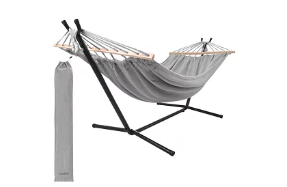 Kerti függőágy 200 × 150 cm + vas állvány 250 kg-ig