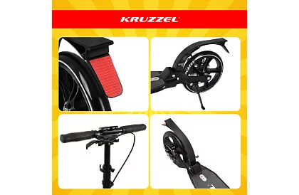 Összecsukható roller Black Hyperion 200 mm-es kerekekkel