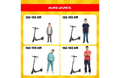 Összecsukható roller Black Hyperion 200 mm-es kerekekkel