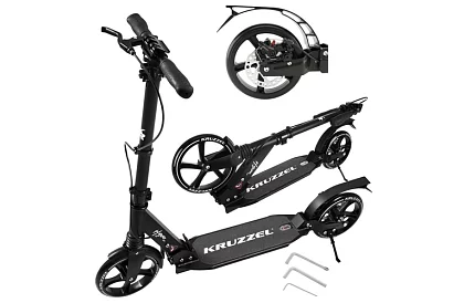 Összecsukható roller Black Hyperion 200 mm-es kerekekkel