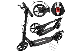 Összecsukható roller Black Hyperion 200 mm-es kerekekkel