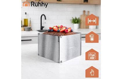 Állítható téglalap alakú tortaforma 20–38 × 24–45 cm, magasság 15 cm