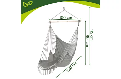 Kerti függőfotel BOHO 2 az 1-ben - szürke