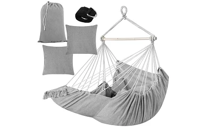 Kerti függőfotel BOHO 2 az 1-ben - szürke