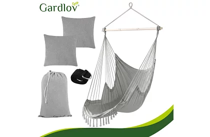 Kerti függőfotel BOHO 2 az 1-ben - szürke