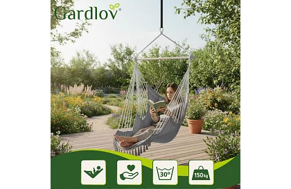 Kerti függőfotel BOHO 2 az 1-ben - szürke