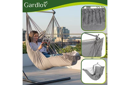 Kerti függőfotel BOHO 2 az 1-ben - szürke