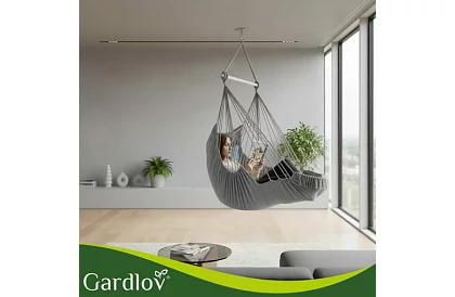 Kerti függőfotel BOHO 2 az 1-ben - szürke