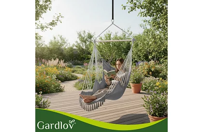 Kerti függőfotel BOHO 2 az 1-ben - szürke