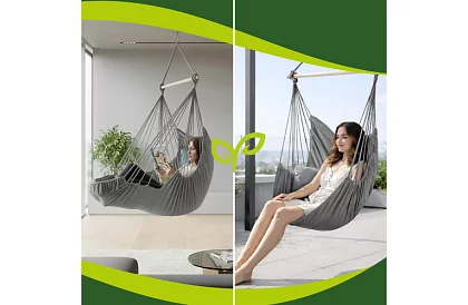 Kerti függőfotel BOHO 2 az 1-ben - szürke