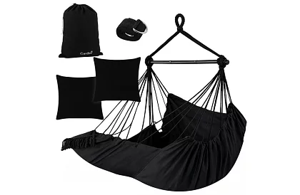 Kerti függőfotel BOHO 2 az 1-ben - fekete