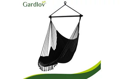 Kerti függőfotel BOHO 2 az 1-ben - fekete