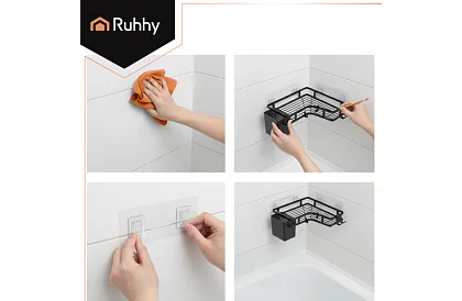 Sarok fürdőszobai polc - 2 darabos készlet