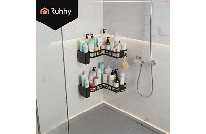 Sarok fürdőszobai polc - 2 darabos készlet