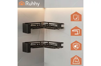 Sarok fürdőszobai polc - 2 darabos készlet