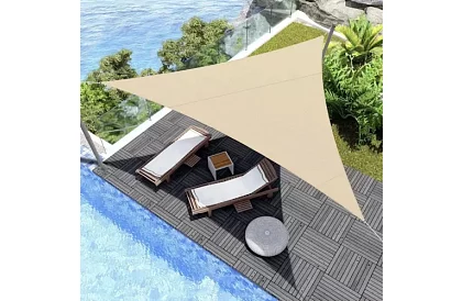 Napernyőző napernyő háromszög 4 × 4 × 4 m – Bézs