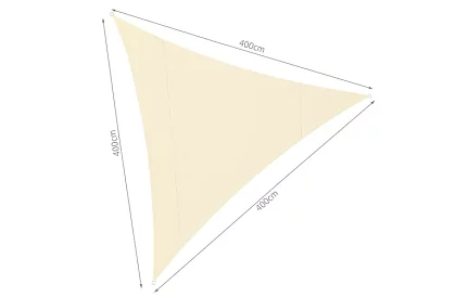 Napernyőző napernyő háromszög 4 × 4 × 4 m – Bézs