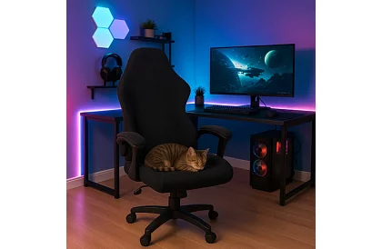 Univerzális játékosszék huzat – fekete