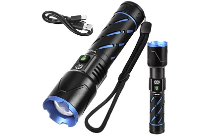 LED újratölthető taktikai lámpa 800 lm, 5000 mAh