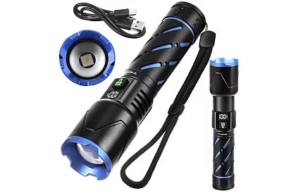 LED újratölthető taktikai lámpa 800 lm, 5000 mAh